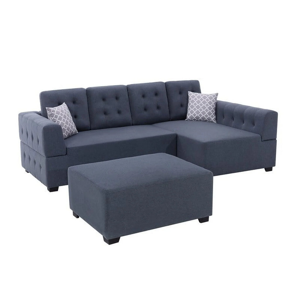 Light Gray Linen Sectional Sofa with Chaise Z34546