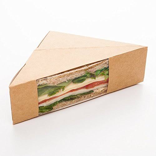 Medium Eco Friendly Triangle Sandwich Box with Window 200 Count W85992