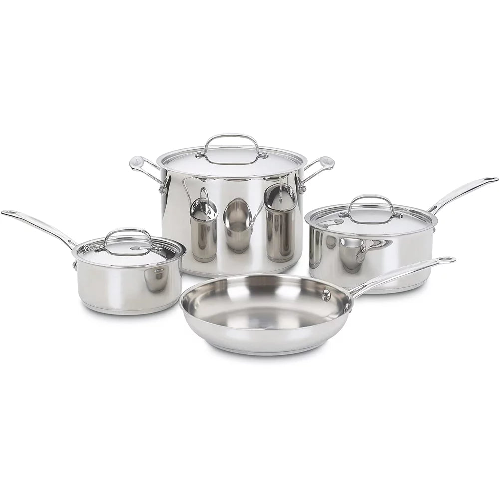 7-Piece Stainless Steel Cookware Set and 12 Piece Knife Set Q234837