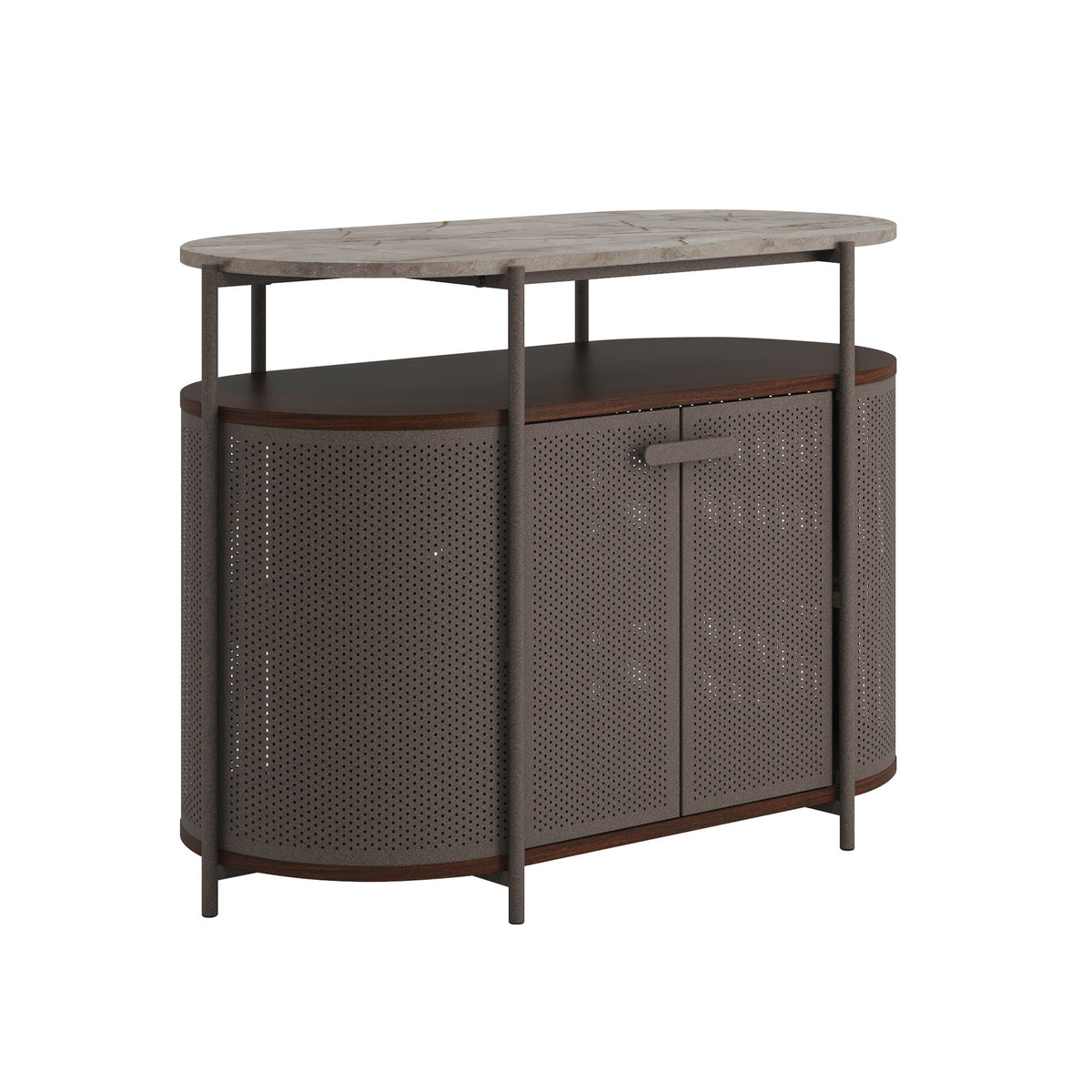 Mid-Century Modern TV Stand, Umber Wood Finish F608690