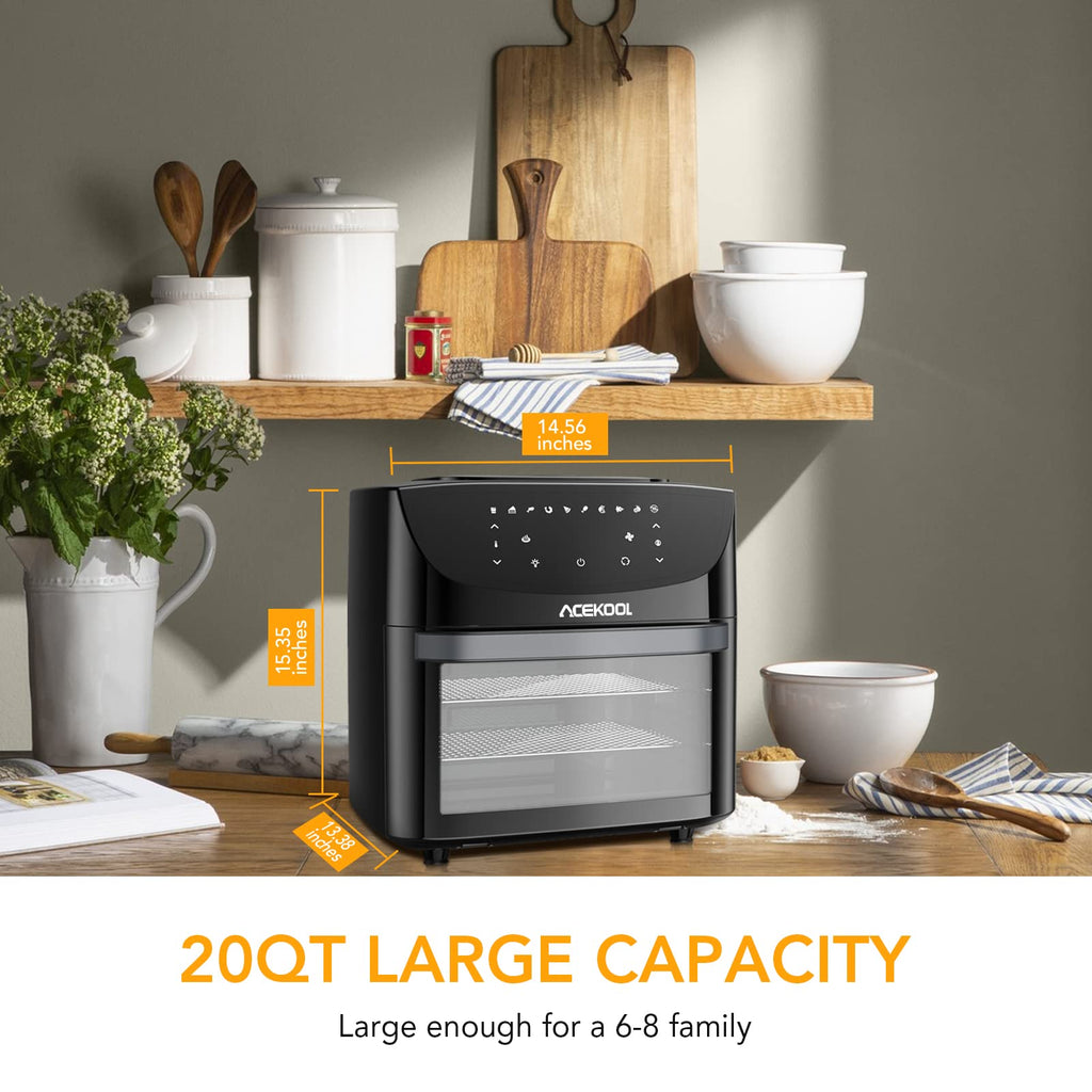 20 Quart 10-in-1 Digital Convection Air Fryer Toaster Oven Combo with Rotating Basket E634