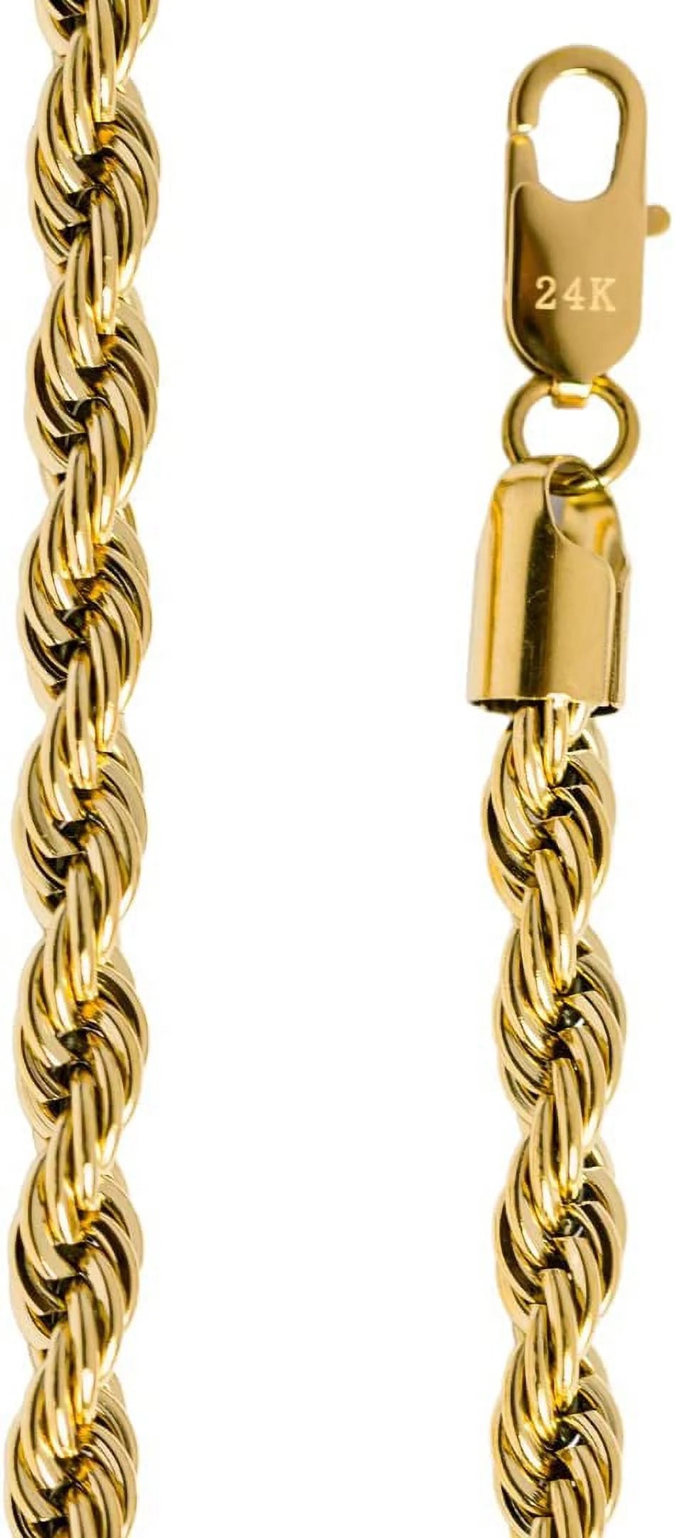 24k Gold Plated Rope Chain Necklace Z302166