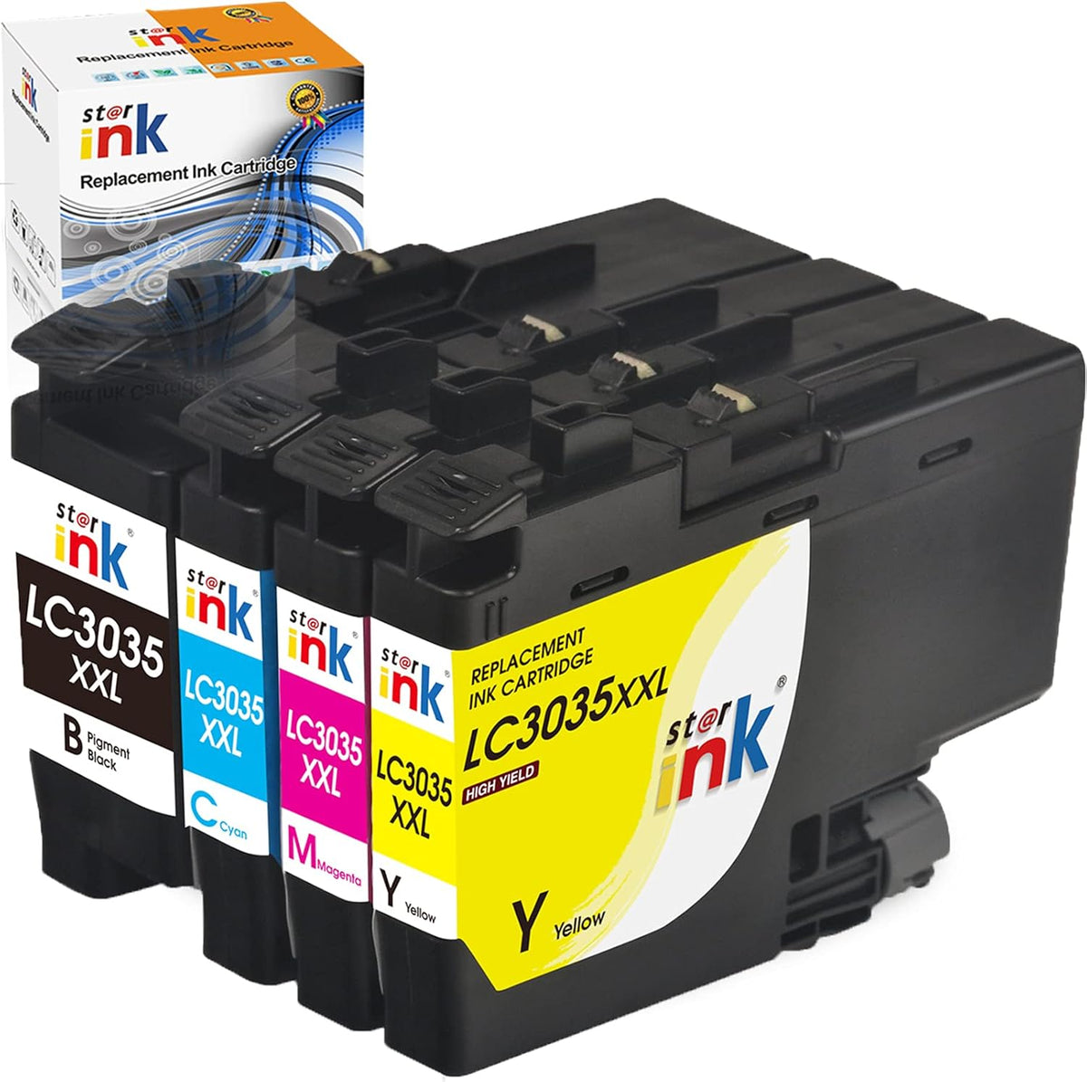Compatible Ink Cartridge for Brother Printer, 4 Packs D576
