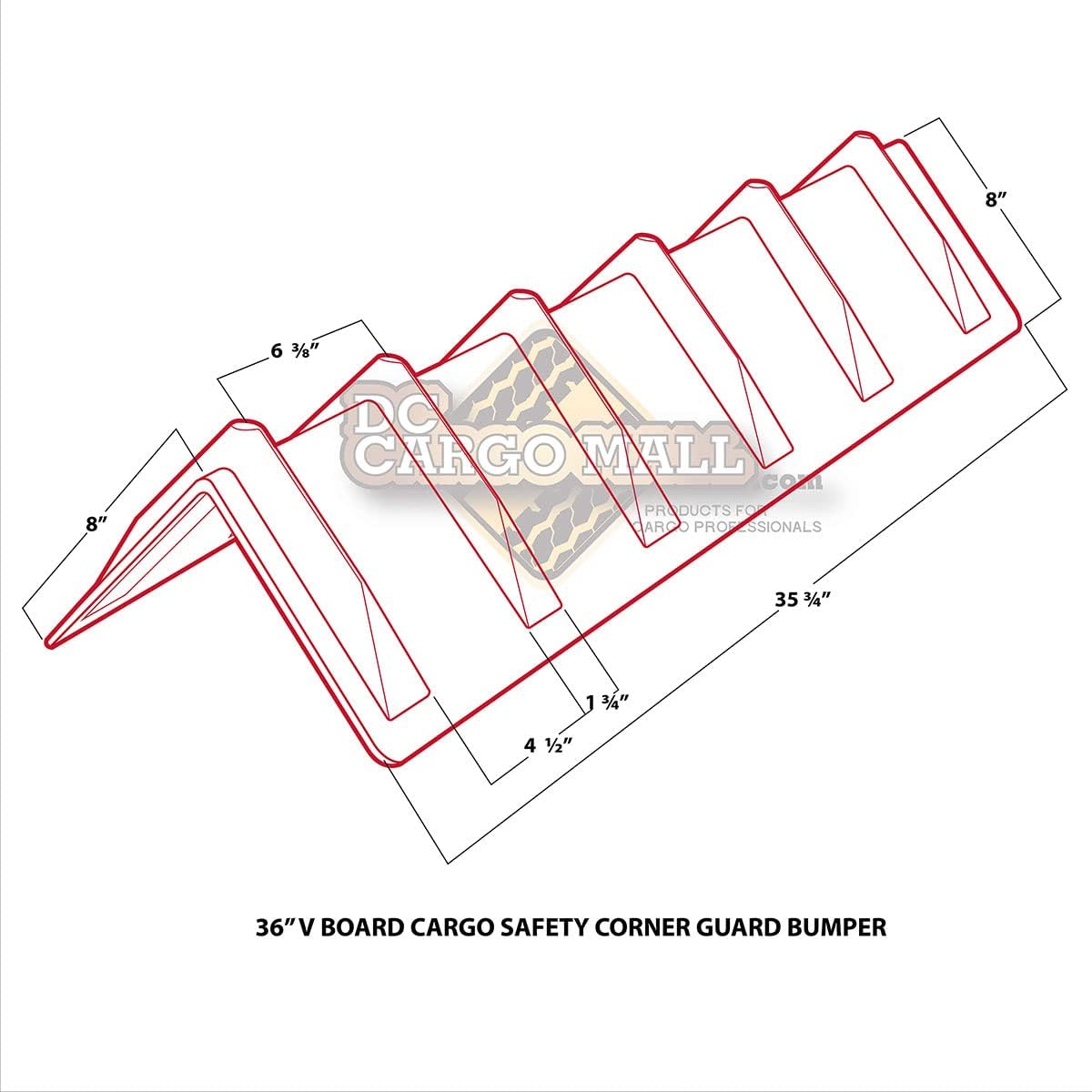 Cargo Load Corner Edge Protector and Truck Tie-Down Strap Guard Bumper Cushion, 8 x 8 x 36, 4 Pack Q481483