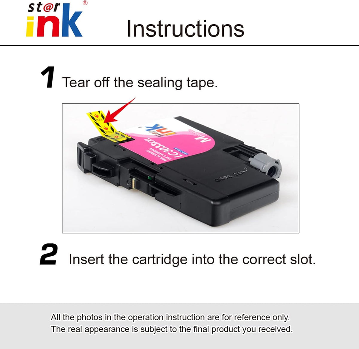 Compatible Ink Cartridge for Brother Printer, 4 Packs D576