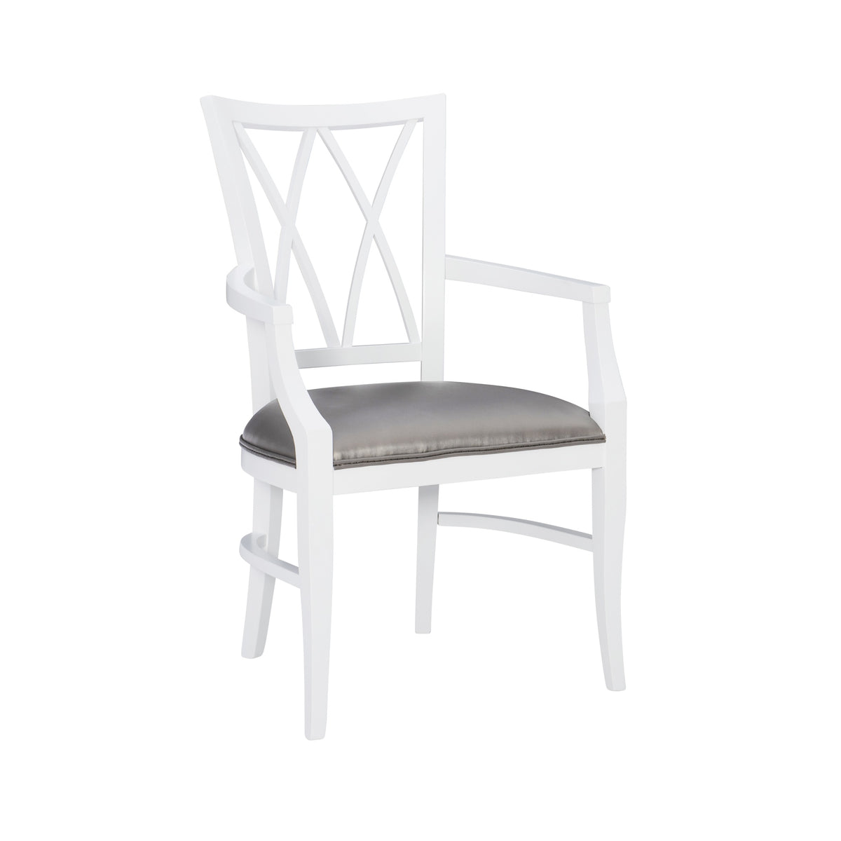 White Wood Dining Arm Chair B76495