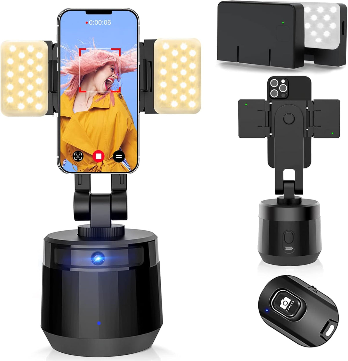 White Auto Face Tracking Tripod Phone Holder Y56939