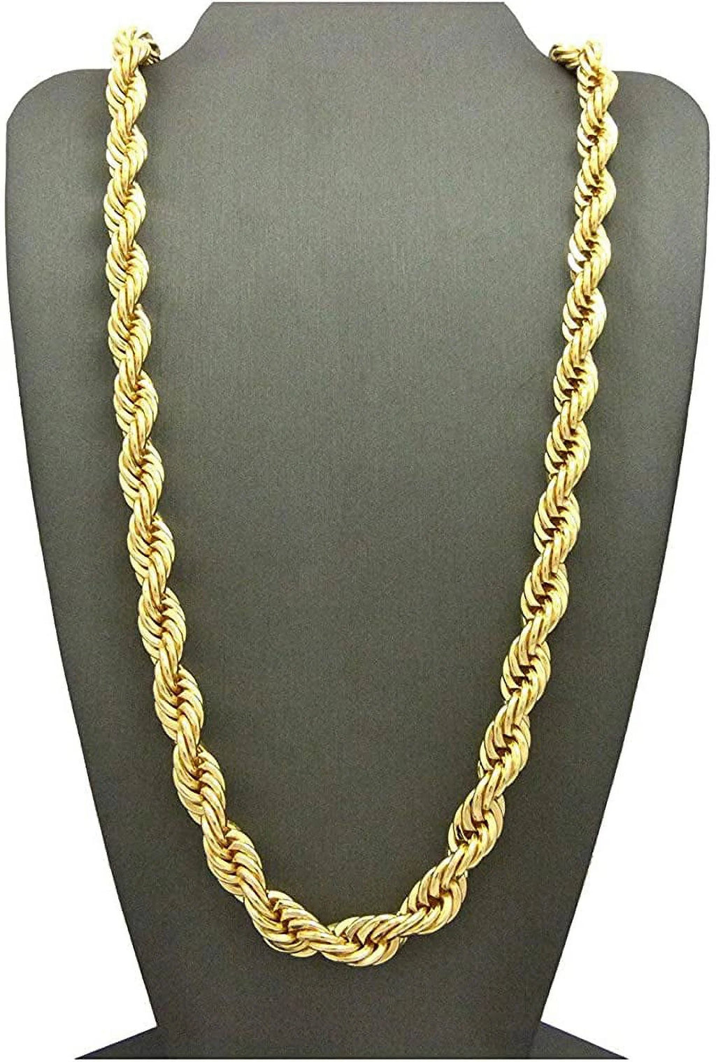 24k Gold Plated Rope Chain Necklace Z302166