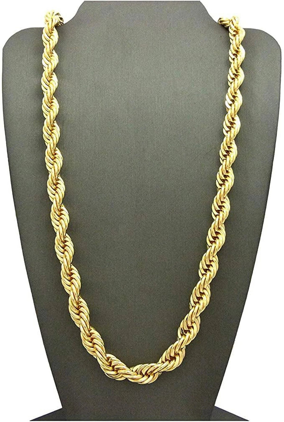 24k Gold Plated Rope Chain Necklace Z302166