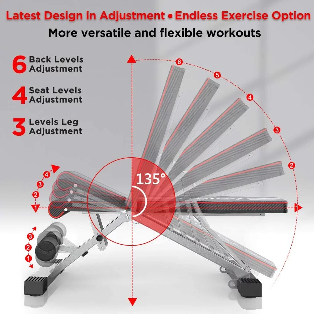 Adjustable Folding Weight Bench 330lbs Capacity X317