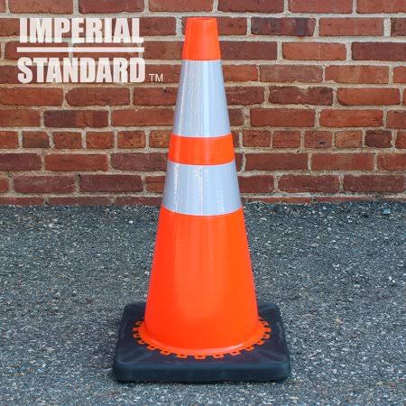 28 inch Orange Safety Cones with 2 Reflective Collars V92292
