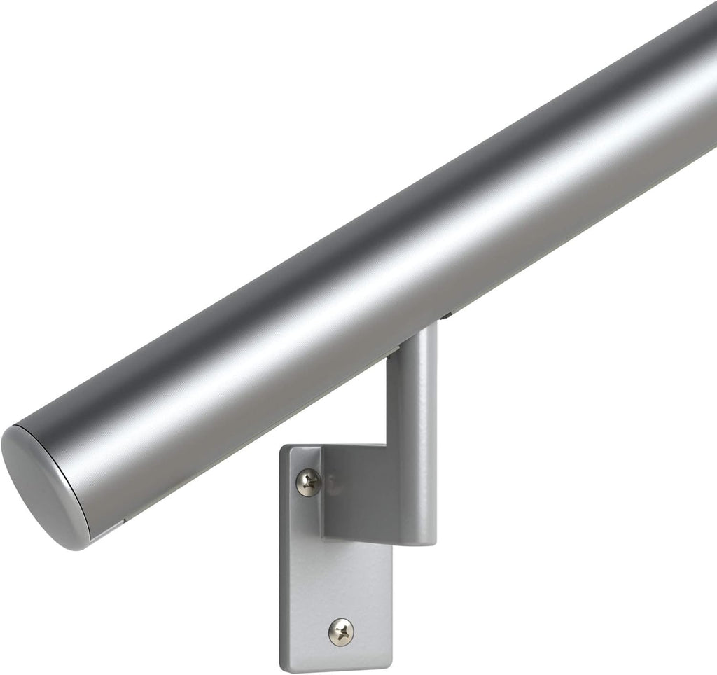 Satin Black Anodized Aluminum Handrail Kit with Wall Brackets and Endcaps W520967