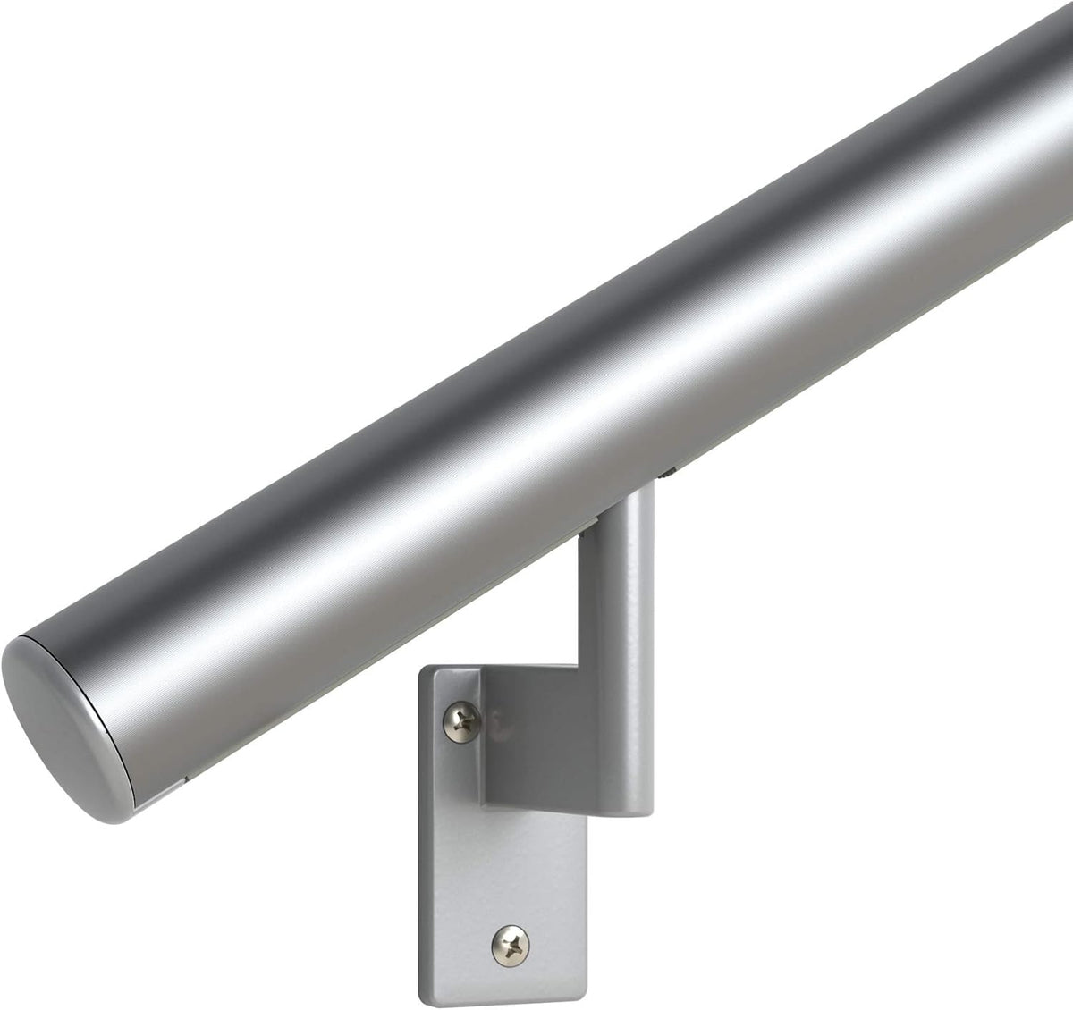 Satin Black Anodized Aluminum Handrail Kit with Wall Brackets and Endcaps W520967