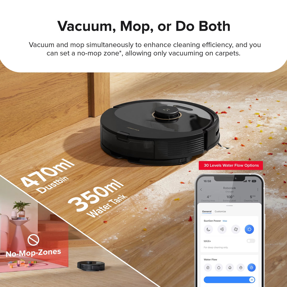 Robot Vacuum and Mop with Self-Emptying W200