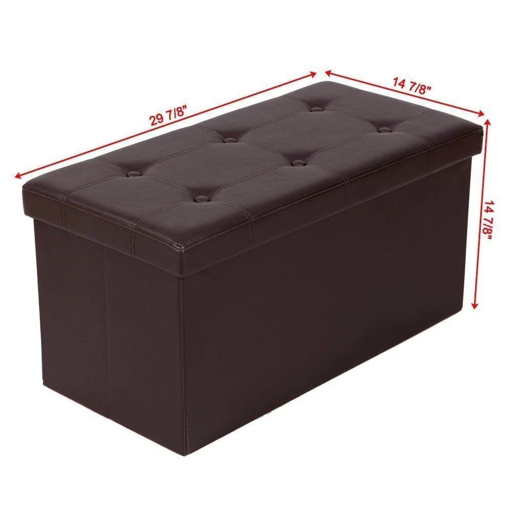 Brown Folding Storage Ottoman N95006