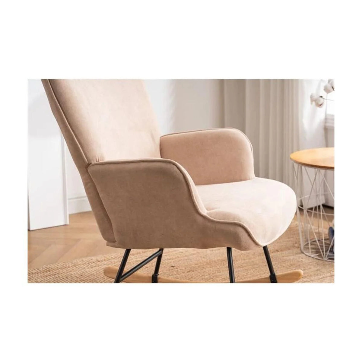 Beige Fabric Rocking Chair K680