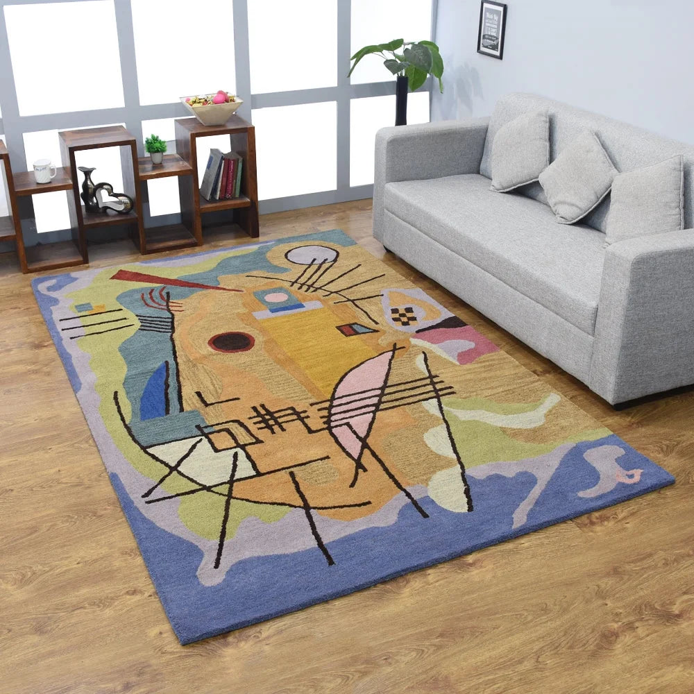 Hand Tufted Wool 9'x12' Geometric Area Rug K396310