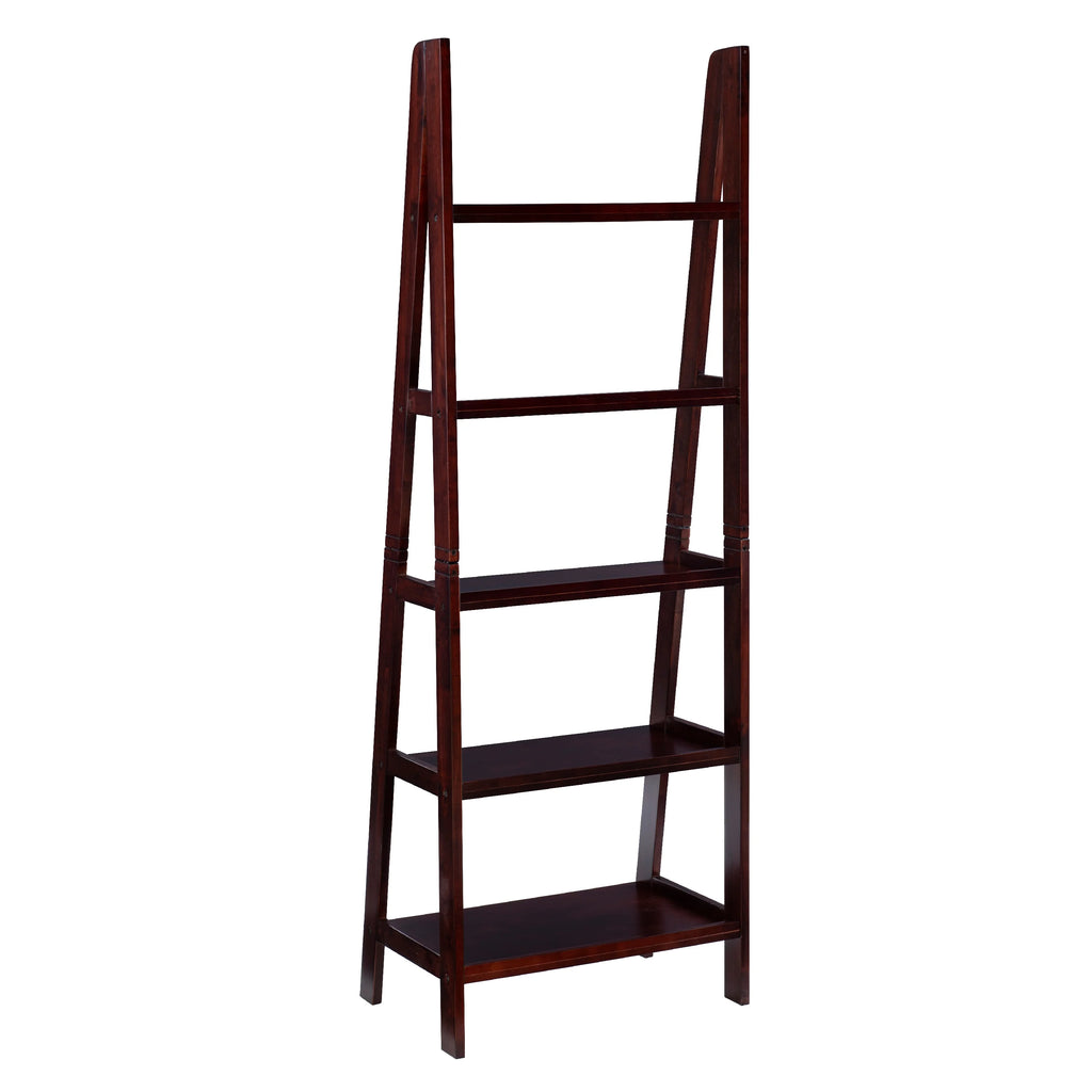 5-Shelf Ladder Bookcase, 72" Height, Espresso Finish Z102