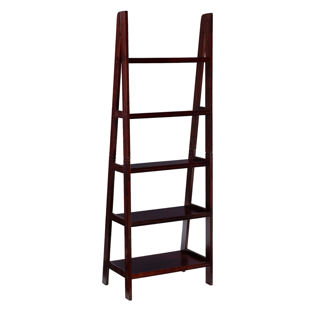 5-Shelf Ladder Bookcase, 72" Height, Espresso Finish Z102