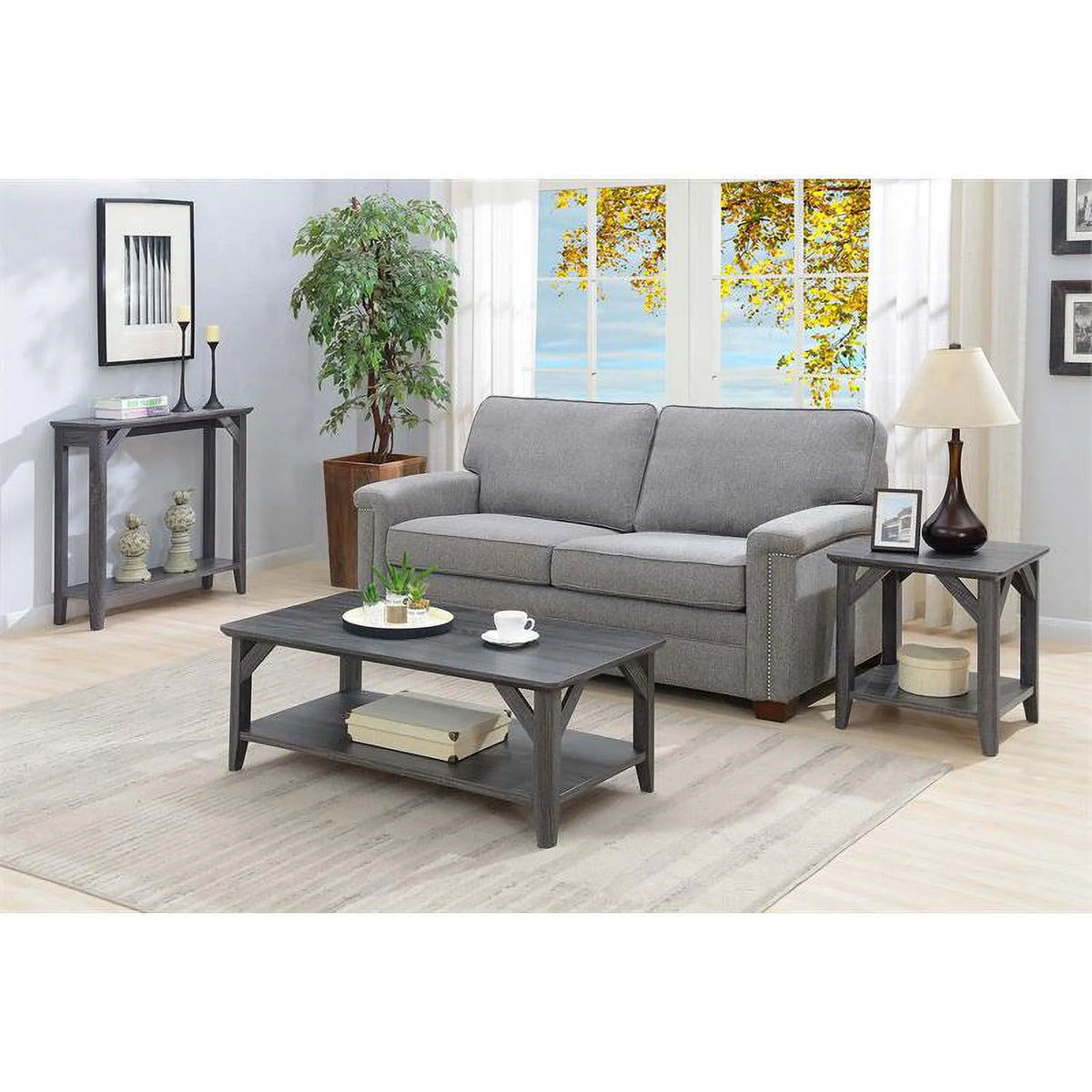 Gray Wood Coffee Table N466366