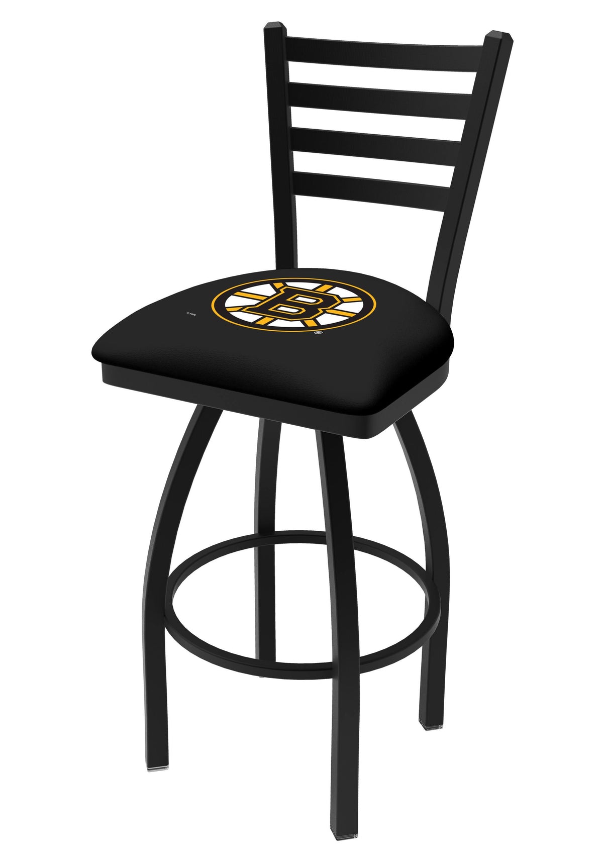 Black Wrinkle Swivel Bar Stool with Ladder Style Back L693