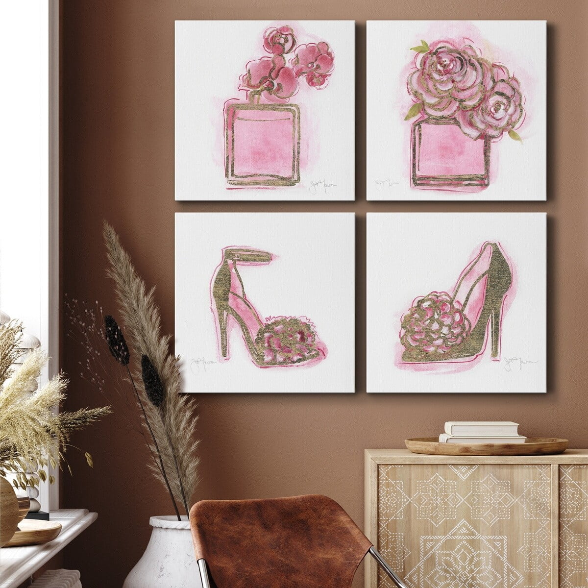 Golden Perfume Gallery Wrapped Canvas 10X10 J147
