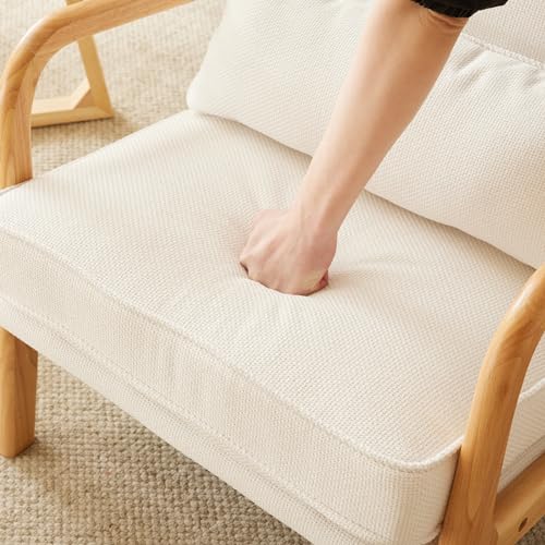 Beige Upholstered Fabric Accent Chairs Set of 2 F44823