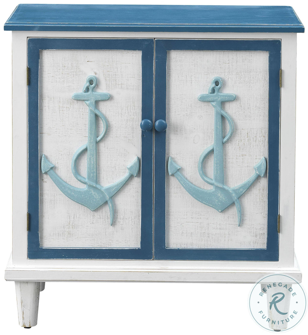 Blue White Two Door Cabinet F867206
