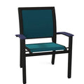 Stacking Patio Dining Armchair Textured Black Teal L6346