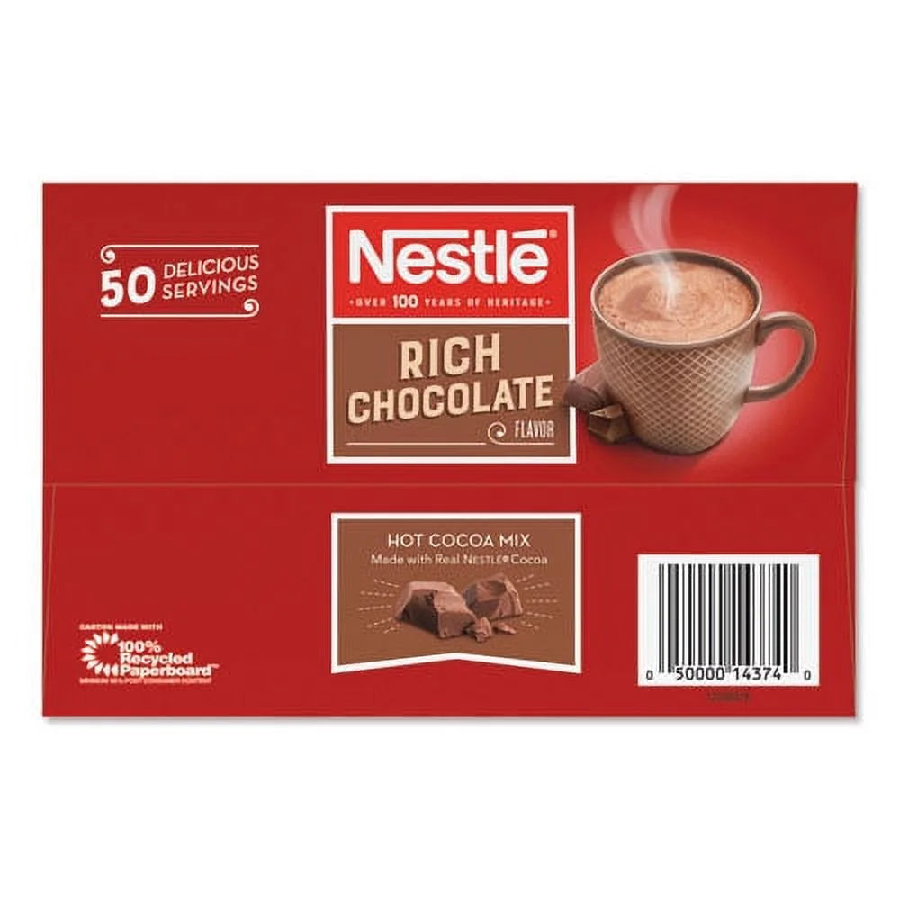 Hot Cocoa Mix, Rich Chocolate, .71oz, 50/box, Bundle of 10 Boxes T397683