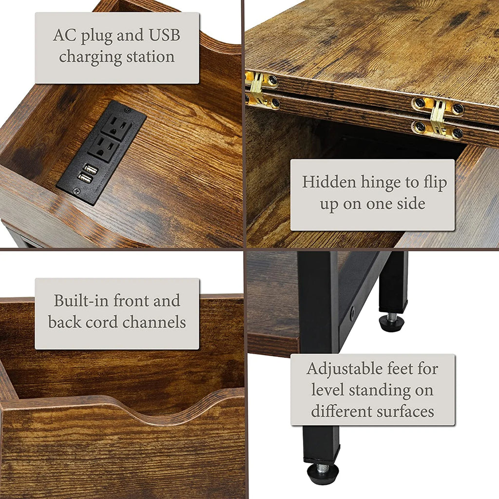 12 Inch Wide Narrow Charging End Table X184416