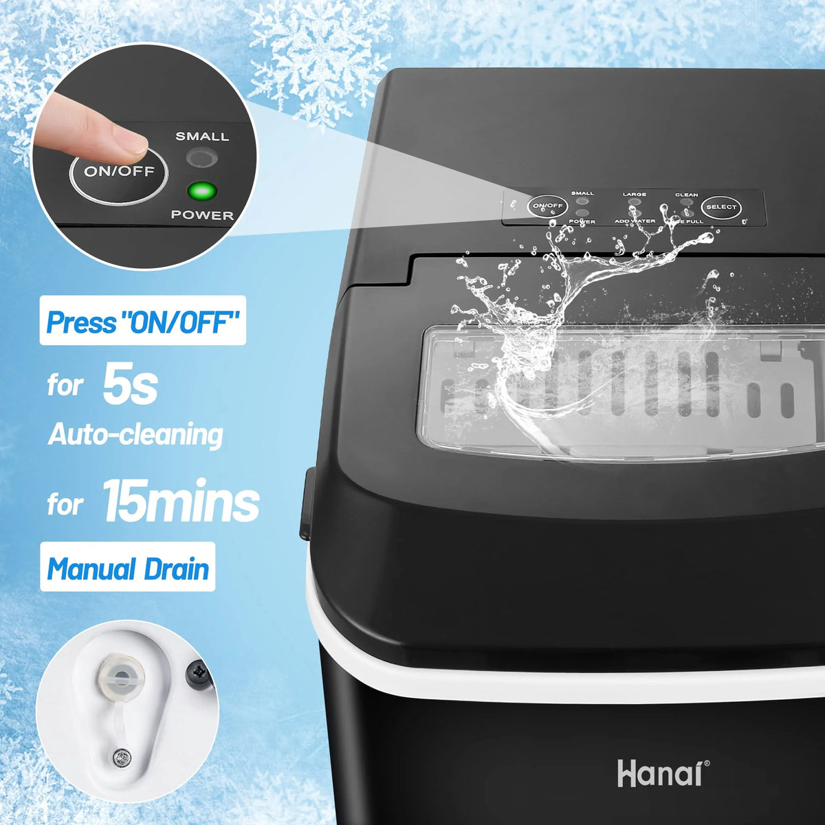 Portable Ice Maker with Ice Scoop and Basket G171