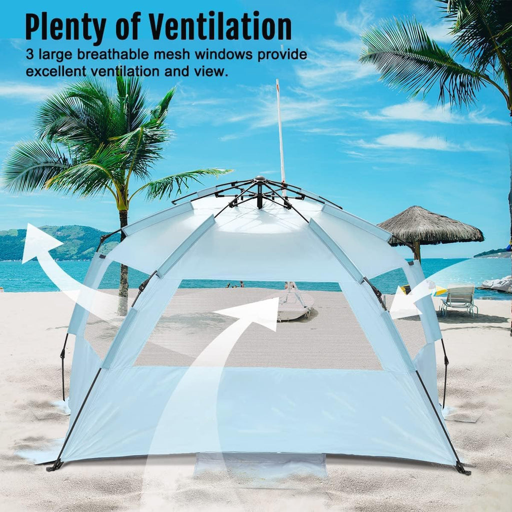 Light Blue Pop Up Beach Tent with Carrying Bag N279