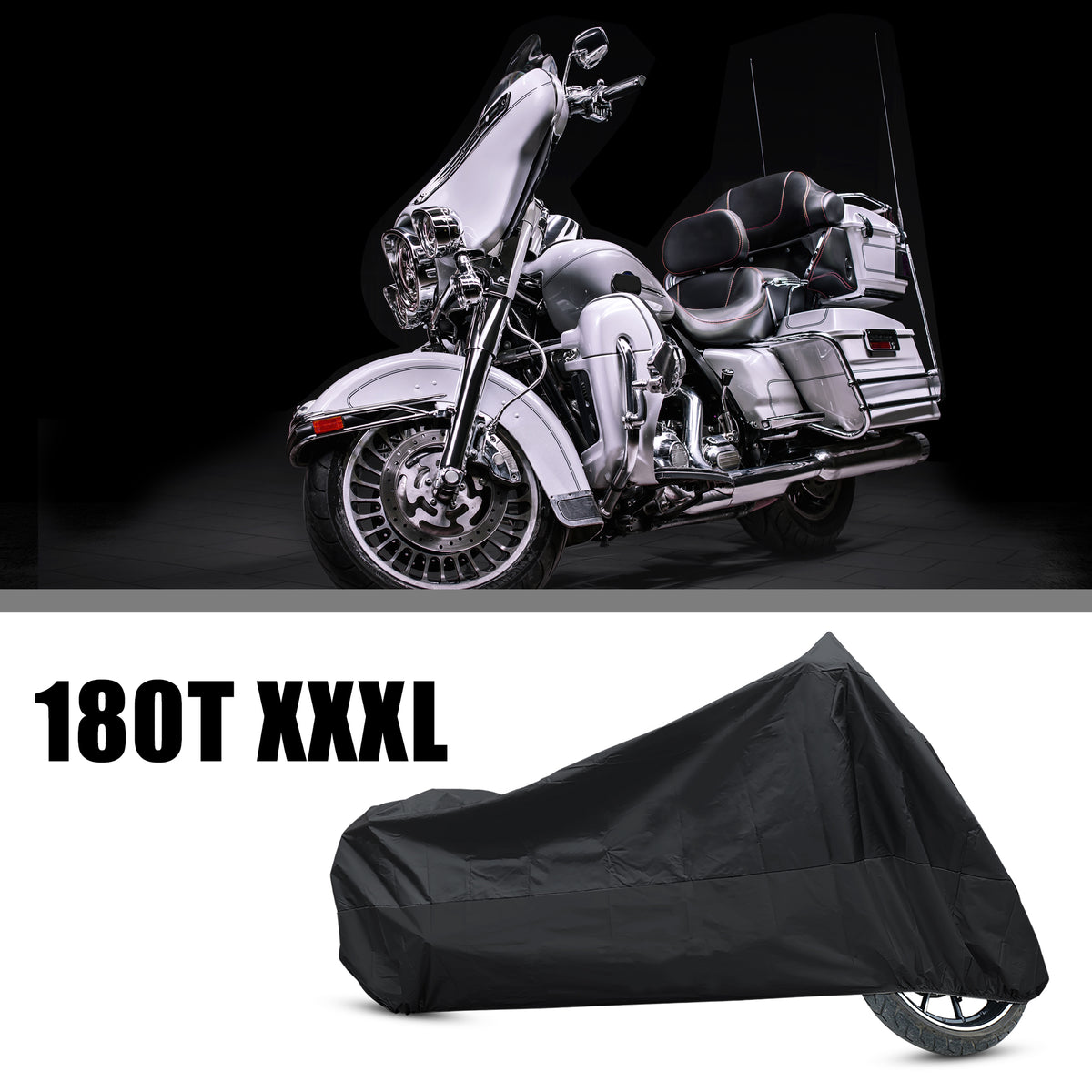 Motorcycle Cover Black Size XXXL 1PC U158464