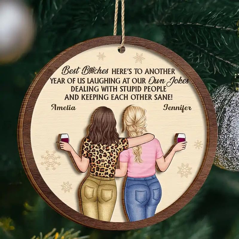 2-Layered Wooden Ornament T13403