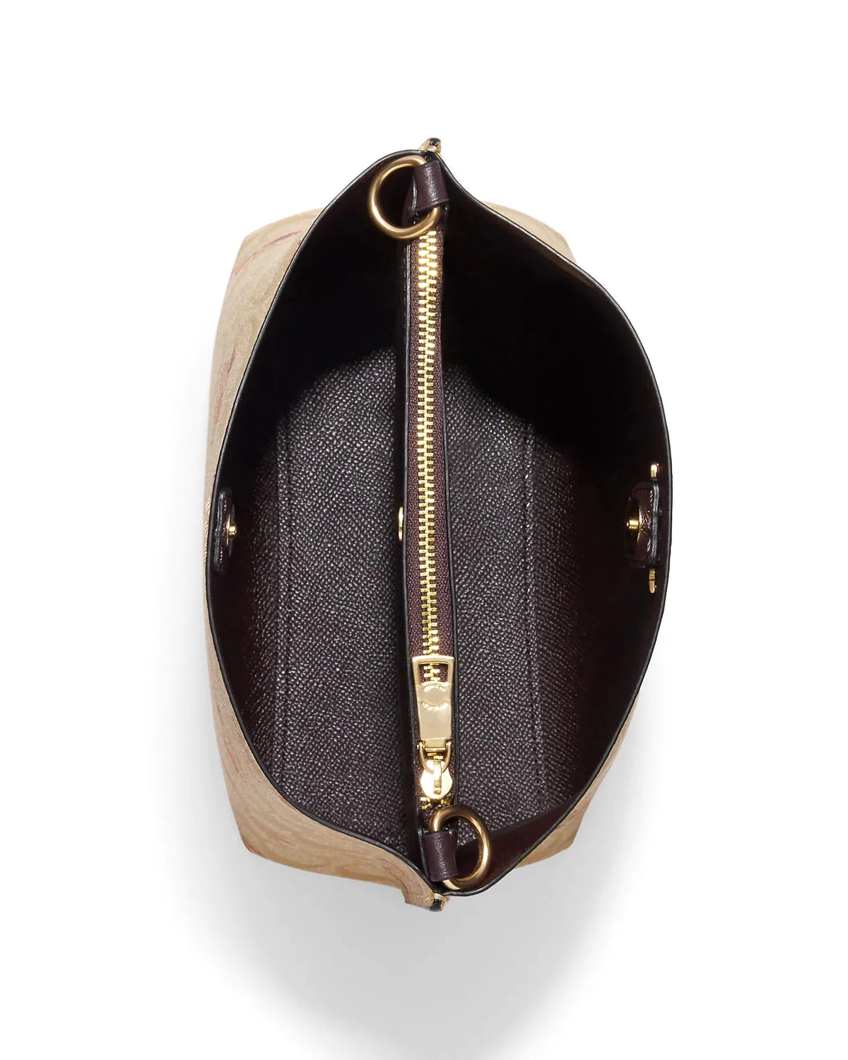 Signature Canvas Bucket Bag with Heart and Star Print G7883