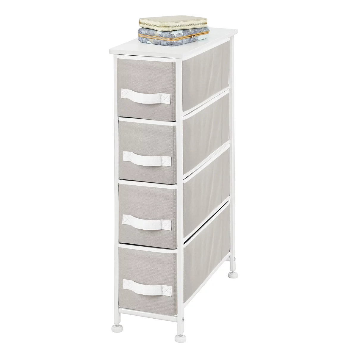 Narrow 4 Fabric Drawers Dresser Z601019