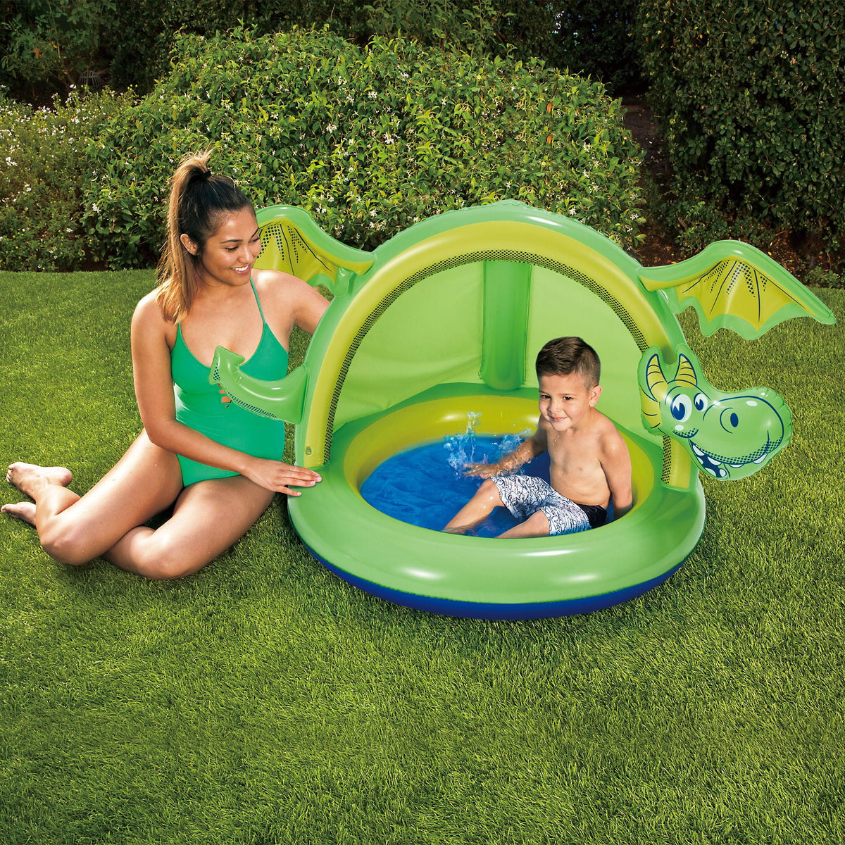 Inflatable Dragon Shade Pool, Cushioned Base, 51" x 40" x 32" R3889