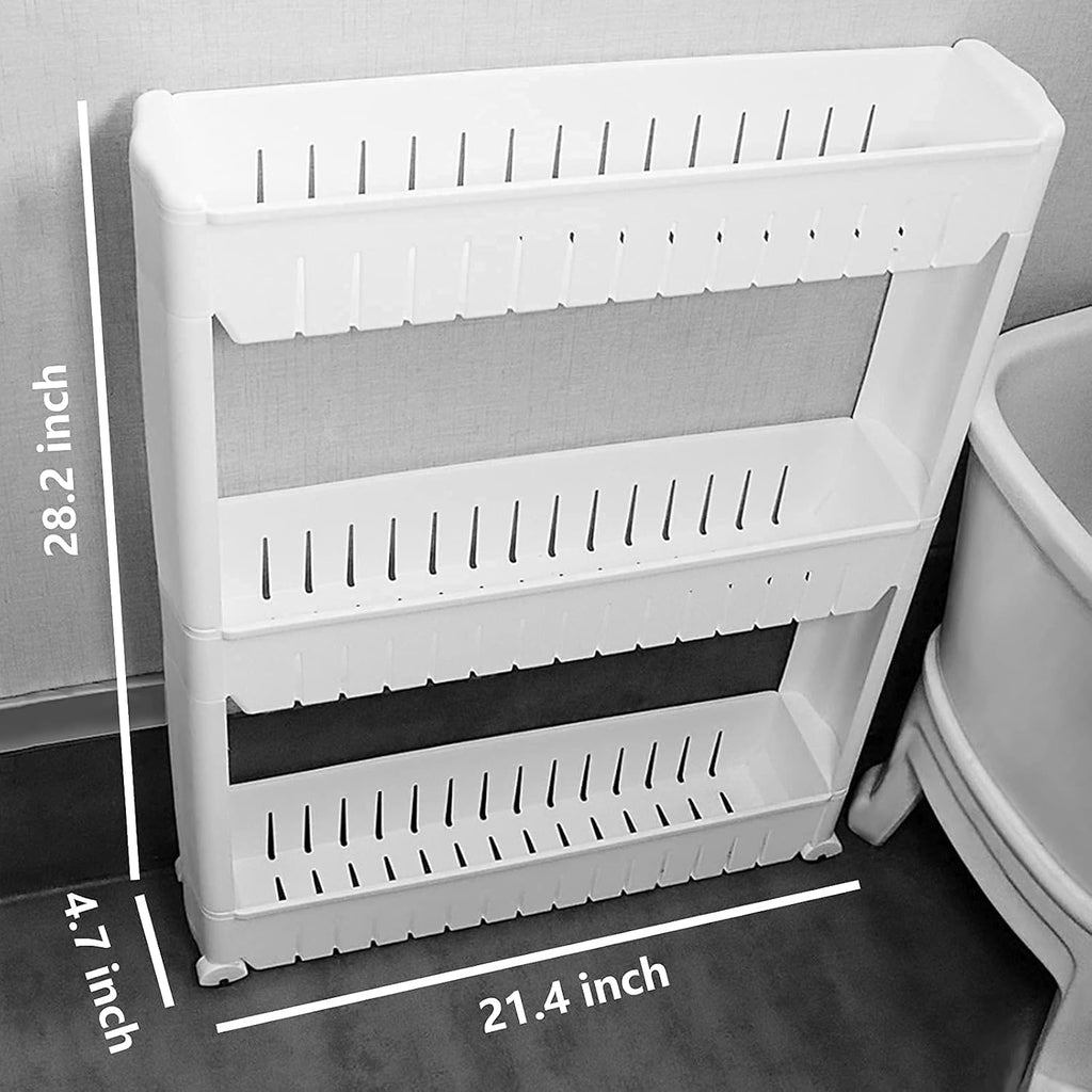 3 Tier Slim Rolling Storage Cart with Wheels D363