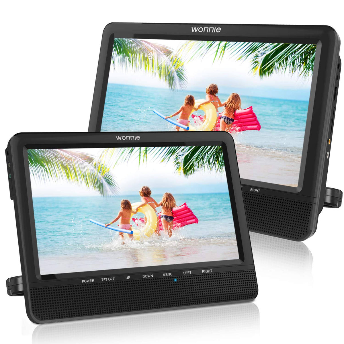 9.5 Car Dual Portable DVD Player with 5 Hours Rechargeable Battery W824