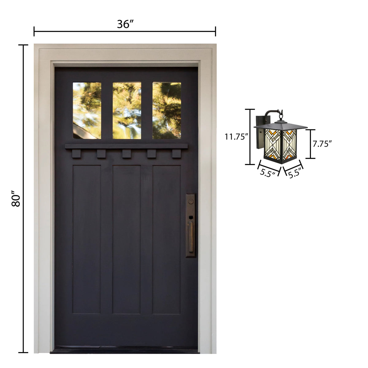 Bronze Stained Glass Wall Sconce X604