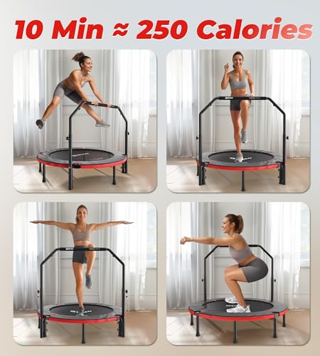 40"/48" Foldable Mini Trampoline with Adjustable Foam Handle B8805